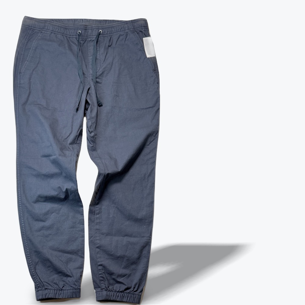 Gap Mens Joggers Chambray Denim Look Pants Tapered Ankle Medium Soft Lightweight